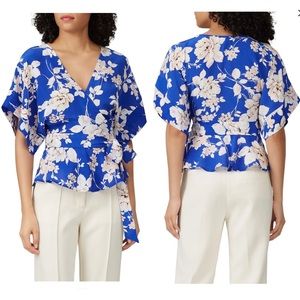 NWOT Yumi Kim Blue Floral That’s A Wrap Top Size Large